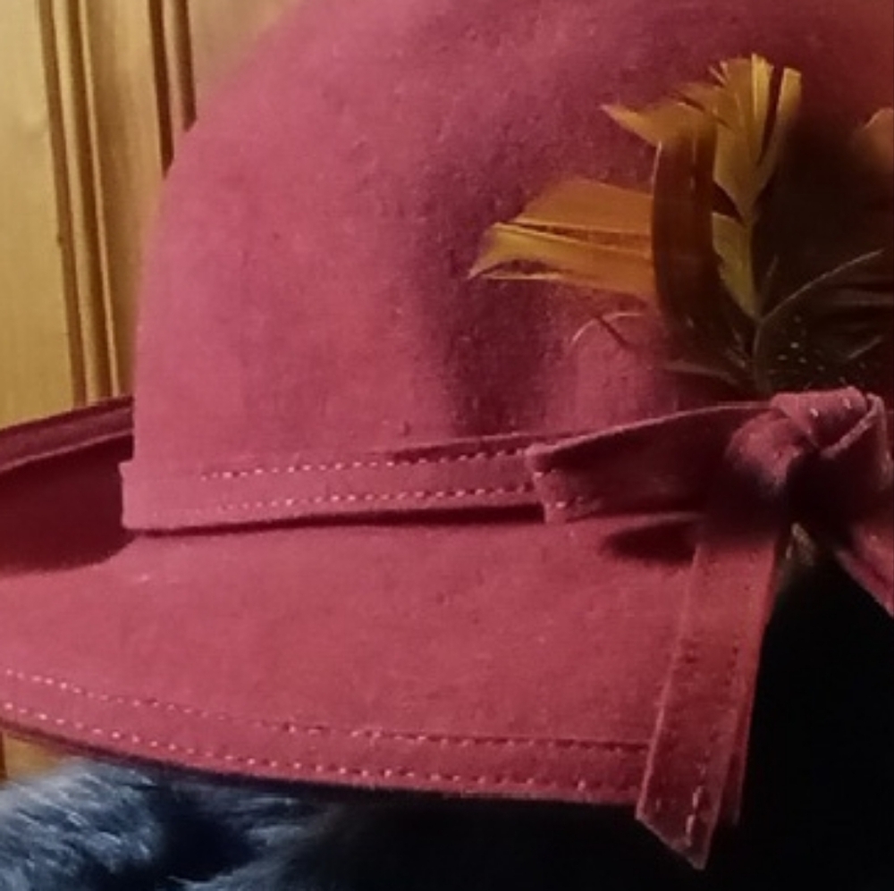 Red Satin Hat with Classic Bow